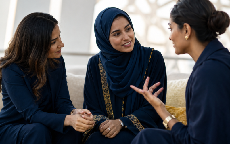 Women from the Creative Women community connecting