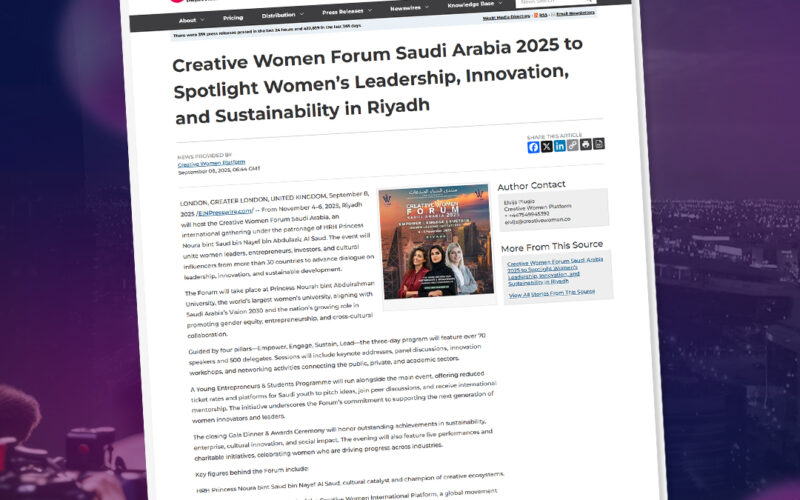 Creative Women Forum puts Saudi women at the centre of global business